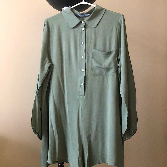 🦜HAZEL LONG SLEEVES ROMPER IN GREEN🦜 - Picture 4 of 7